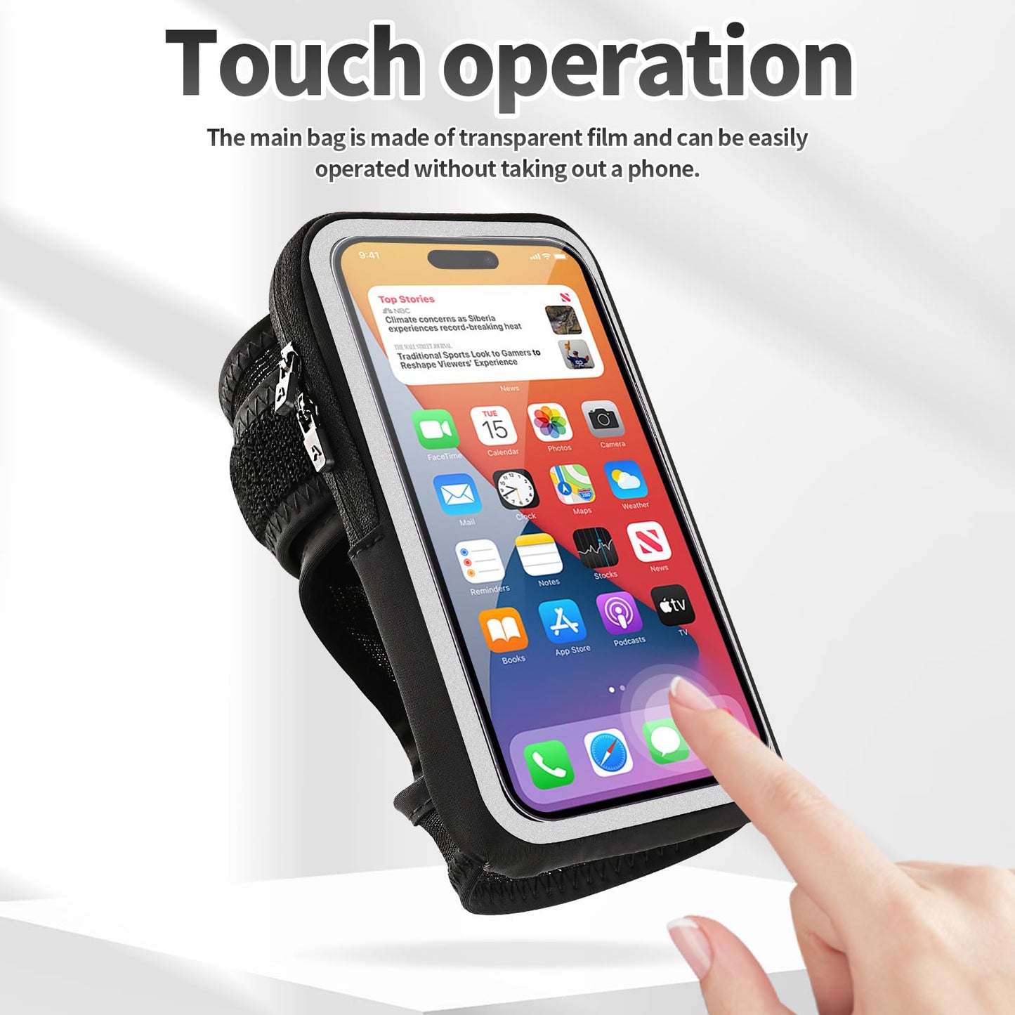 Kebrela Wristband Phone Holder for Running, Forearm Armbands, Running Armband with Card Slot for iPhone Pro Max Plus (16/15/14/13/12/11/X/XR), for Galaxy S24/S10, Cell Phone Holder Up to 7.0'' Phone