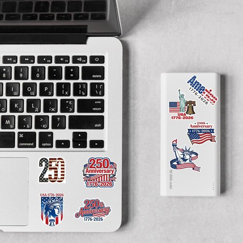 250 Anniversary USA Stickers - Waterproof Vinyl Decals for Laptops, Water Bottles, Phones & More