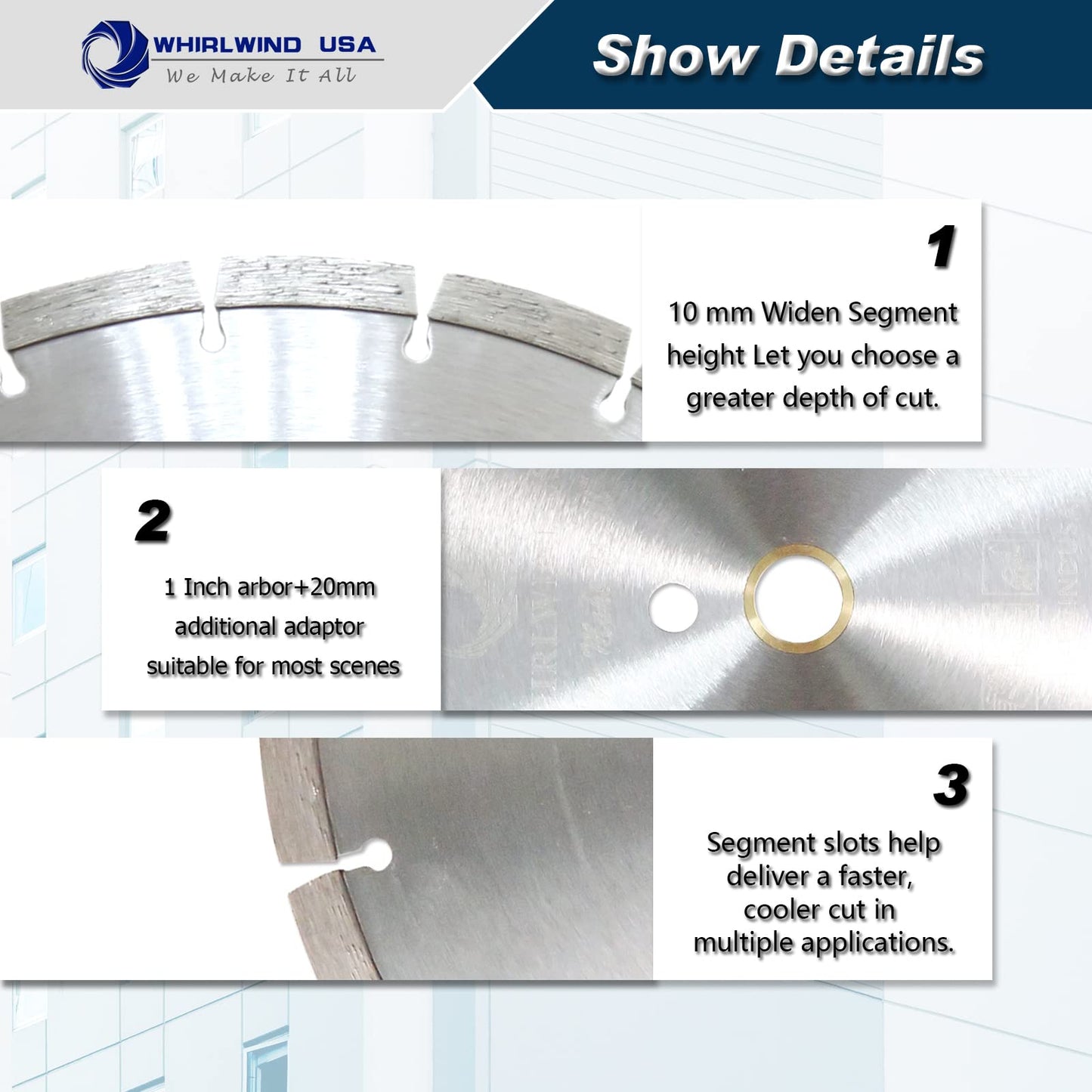 (10 Pack) 14 Inch Diamond Concrete Blade Dry or Wet Cutting Saw Blades for Masonry Brick Block Concrete Stone(14"-10PCS)