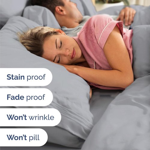 Comfy Twin Size 3-Piece Sheet Set by [Brand Name] - Breathable & Cooling Luxury Bedding - Deep Pockets, Soft, Wrinkle-Free - Oeko-Tex Certified, Steel Blue