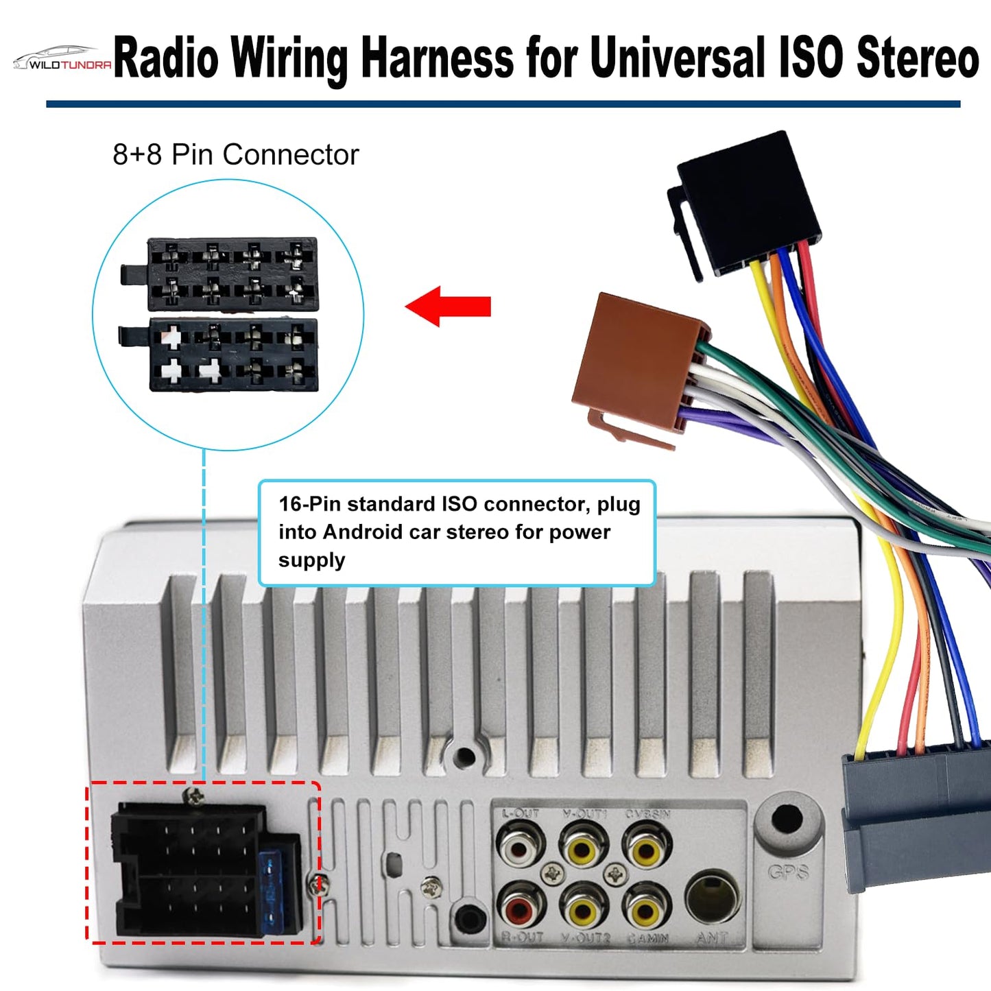 16Pin 1985-2004, 8Pin+8Pin 1986-1995 1986-2002 Aftermarket Stereo Wiring Harness for Ford Android Car Stereo Harness