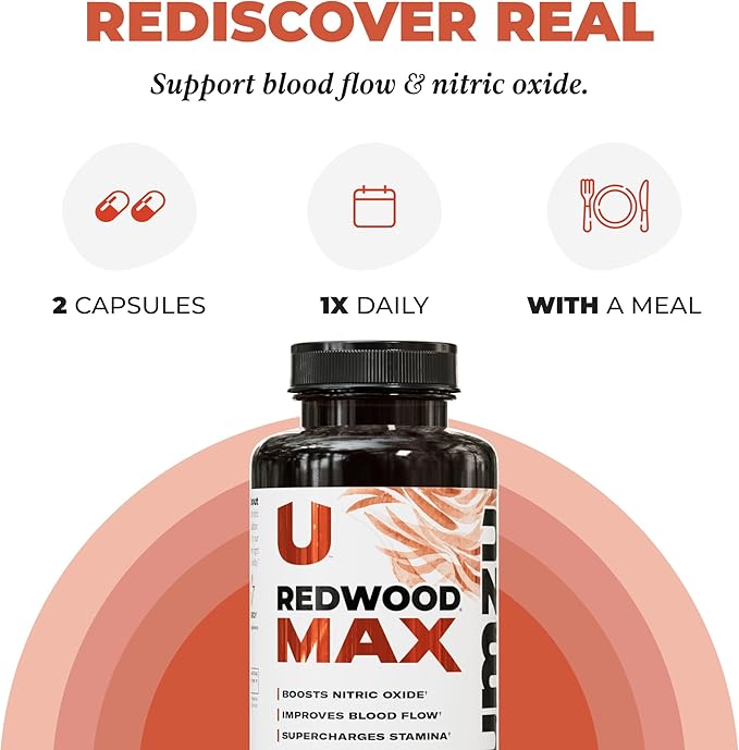 UMZU Redwood Max Nitric Oxide Booster, 1-Month Supply ??Advanced Nitric Oxide Supplement with Fitnox Blend, Pine Bark, Resveratrol & Tart Cherry ??Promotes Healthy Circulation, Energy and Recovery