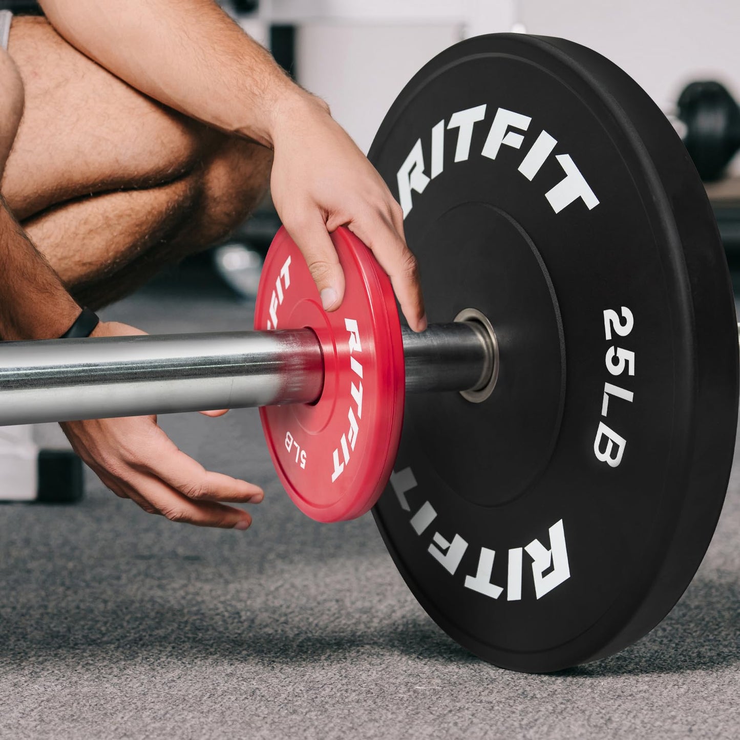 RitFit Fractional Rubber Weight Plates, Colored Bumper Plates for Starting Strength and Progressive Overload Training, Pair and Sets