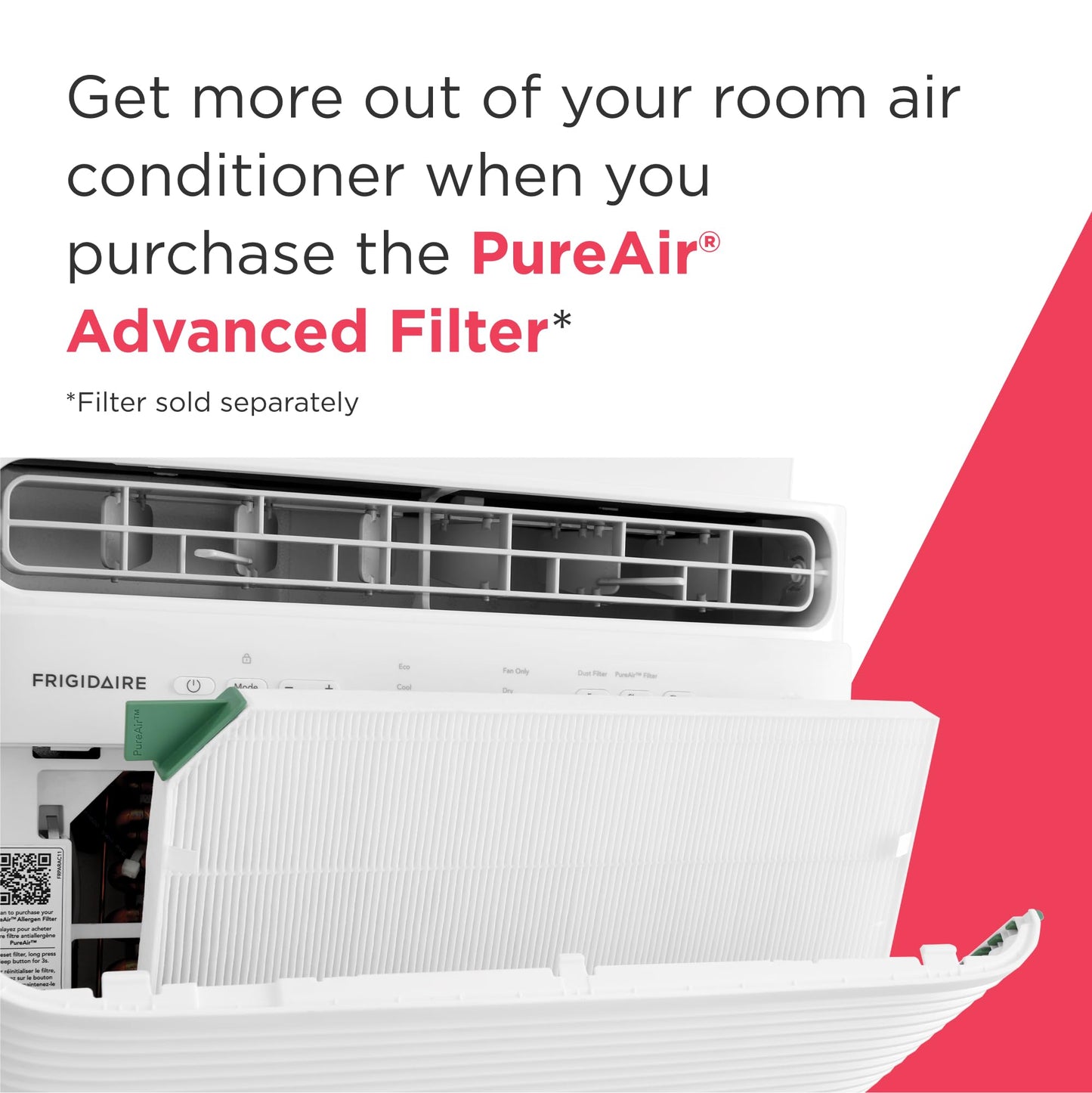 Frigidaire 5,000 BTU Window Air Conditioner with Remote Control, Cools Up to 150 Sq. Ft., Quiet Operation, Eco Mode, 3 Fan Speeds, Auto Restart, White