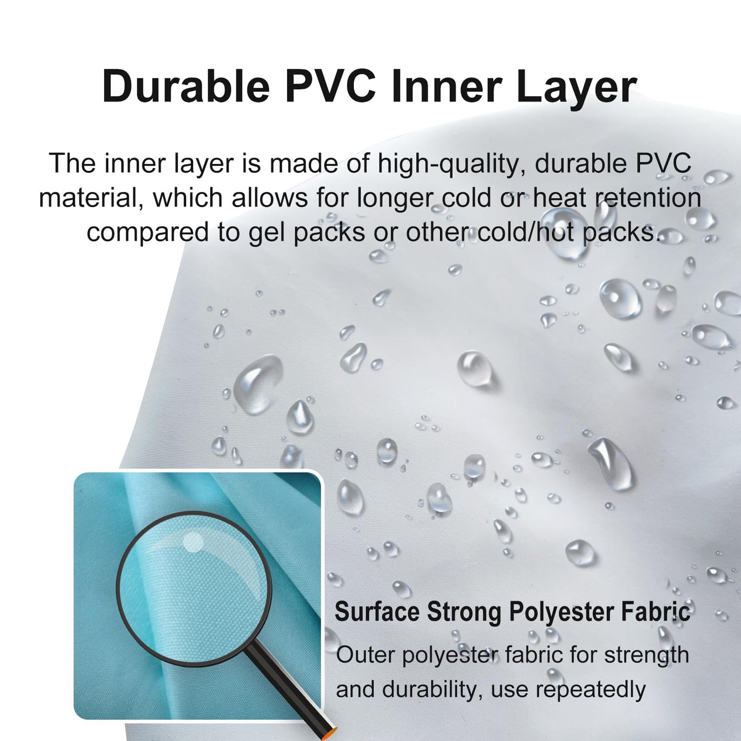 Ice Pack for Injuries Reusable, Ice Bag Reusable 9" Hot Water Bag for Hot & Cold Therapy, No-Leak Elastic Ice Bag for Pain Relief, Menstruation Pain Injuries Muscle Strains