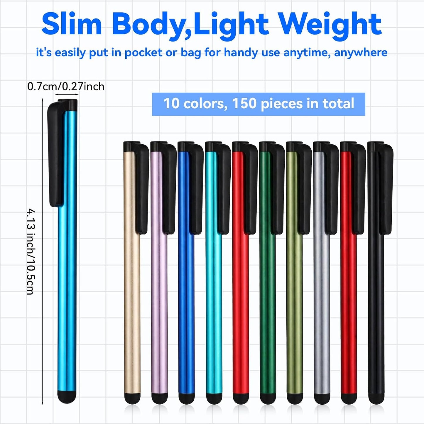 AOZUO 150 10 Pcs Stylus Pens for Touch Screens Universal Capacitive Stylus Digital Pen Compatible with Touch Screens