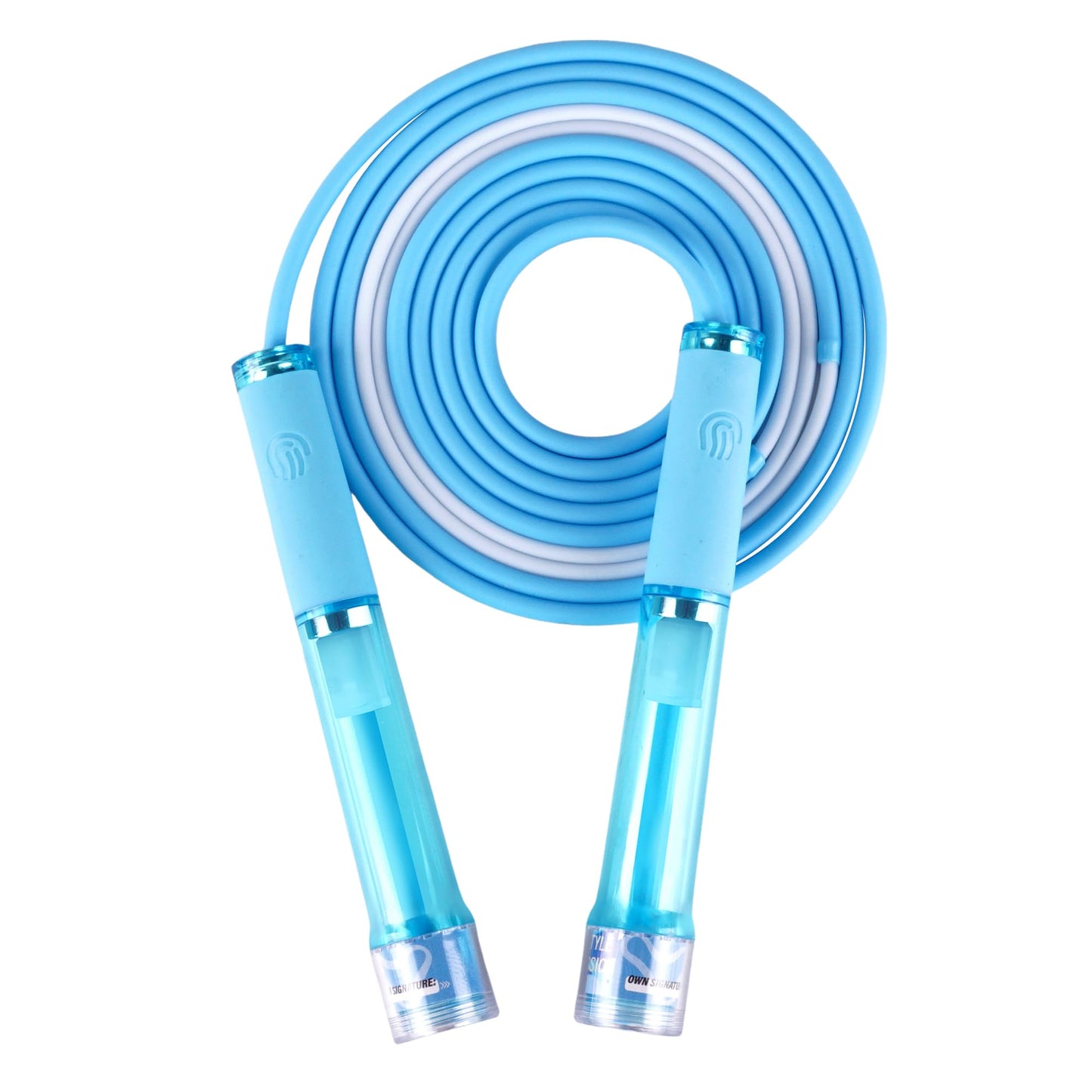 YUEDONG Kids' Double Bearing Jump Rope - Adjustable 2.8m Durable PVC Skipping Rope with Anti-Slip Grip & Fingerprint Grooves for Boys & Girls, Smooth Fast Spin for Home Exercise & School PE (1, BLUE, 280MM)