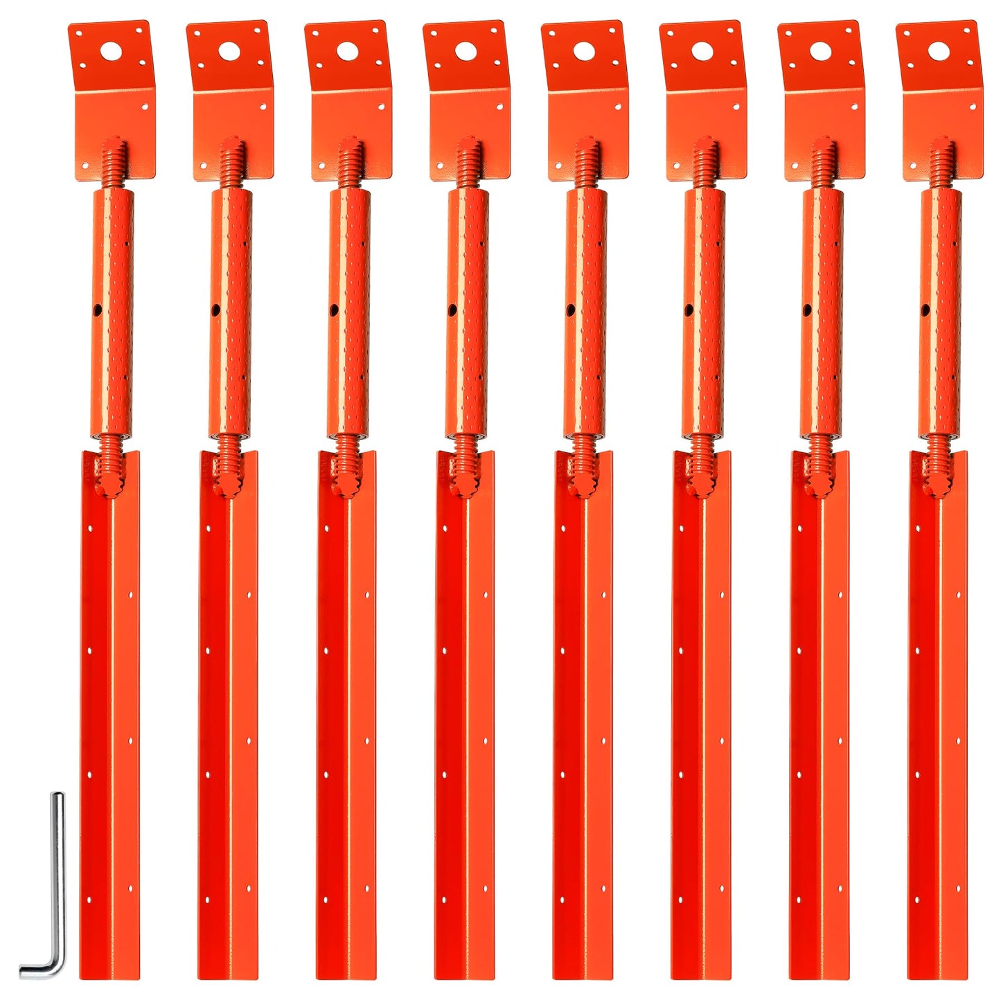 ZiViLi Adjustable Wall Turnbuckle Tensioner (Adjustable Length: 33.2"-40"), Heavy Duty Stainless Steel Concrete Wall Brace with Flat Plate 8Pack