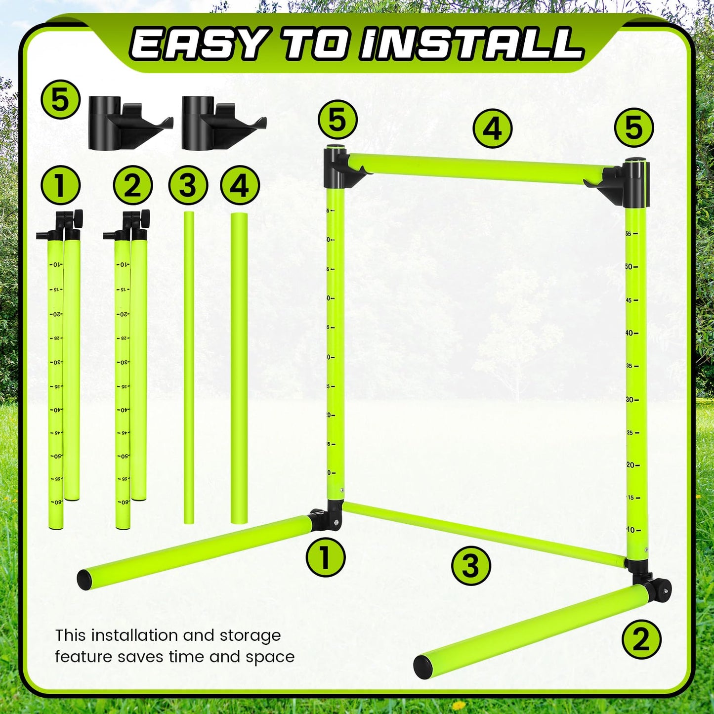 Gemscream 2 Pcs Adjustable Height Training Hurdle 23. 62'' Detachable Hurdles Track and Field Equipment Agility Speed Training Equipment with Scale for Soccer Basketball Obstacle Courses Workout