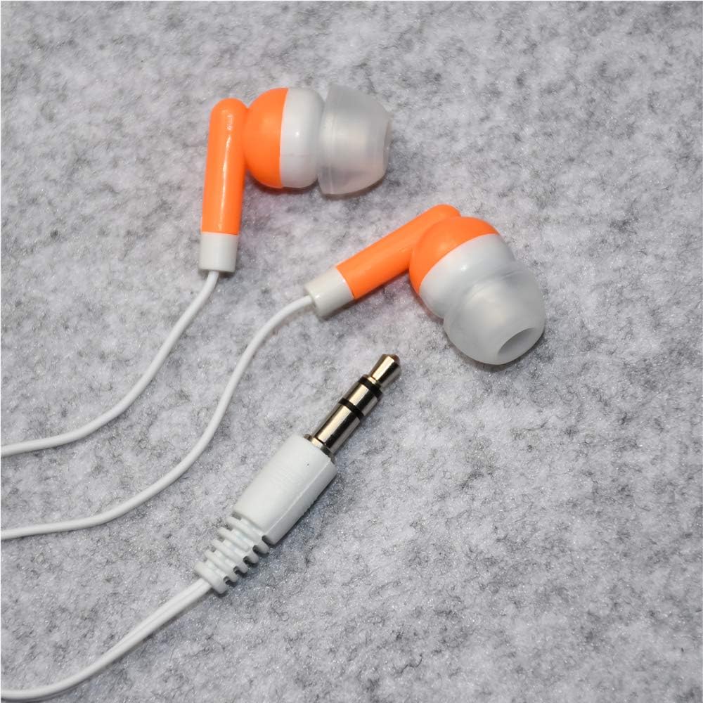 50 Pack MP3 CN-Outlet Wholesale Earbuds Bulk Headphones Individually Bagged for iPhone, Android, Player for Schools