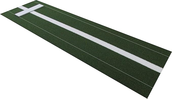 Premium 10 Feet X 3 Feet Softball Pitching Mat in Green Color Softball Pitching Aids For Indoor or Outdoor Use Antislip Rubber Bottom With Real 6 inch x 24 inch Game Pitching Rubber