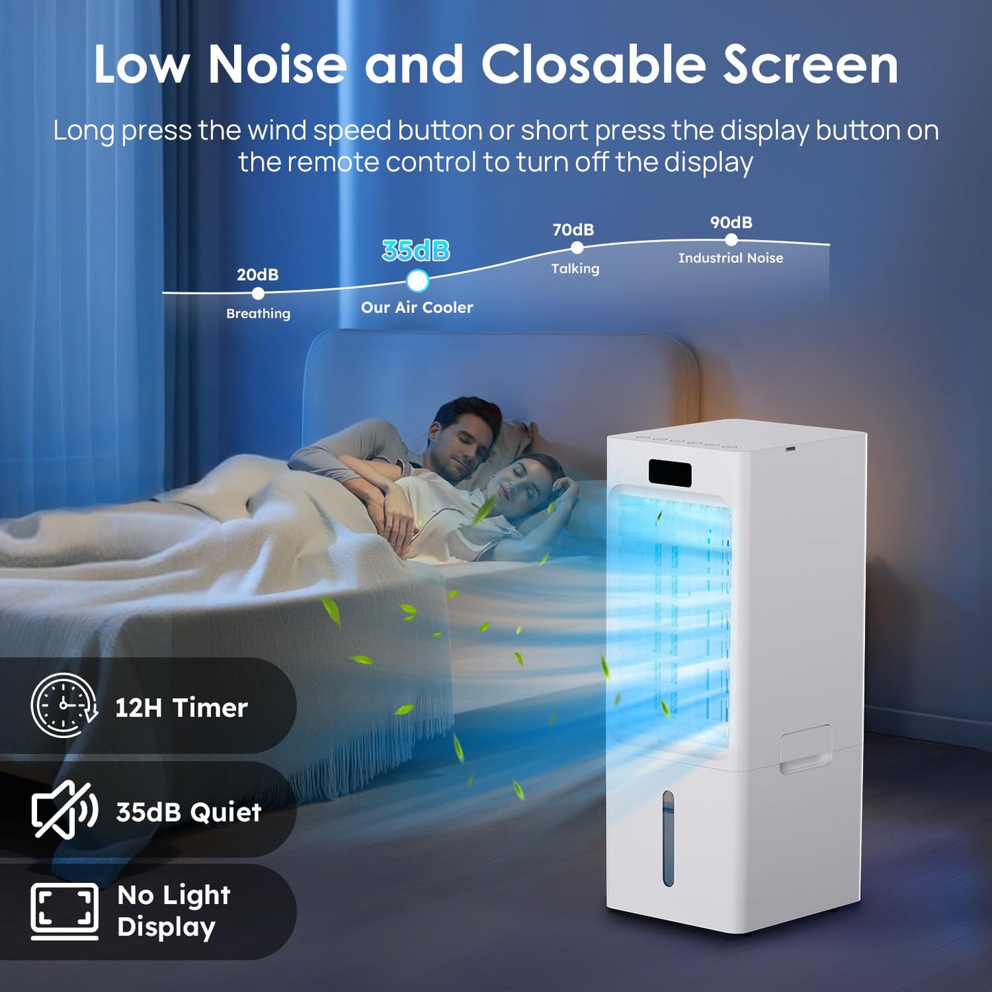 Windowless Portable Air Conditioners, 6L Swamp Cooler, 3-IN-1 Evaporative Air Cooler with 4 Ice Packs, 4 Modes & 3 Speeds, Auto Oscillating, 12H Timer, Remote, Quiet Cooling Fan for Home