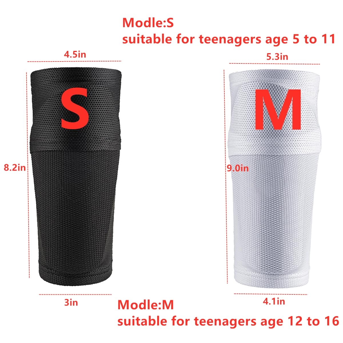 Soccer Shin Guards Sleeves for Kids Youth - Sleeves for 3-15 Years Old Boys and Girls for Football Games, Sleeves with Optimized Insert Pocket for Soccer, Football(S, 2 Pair)