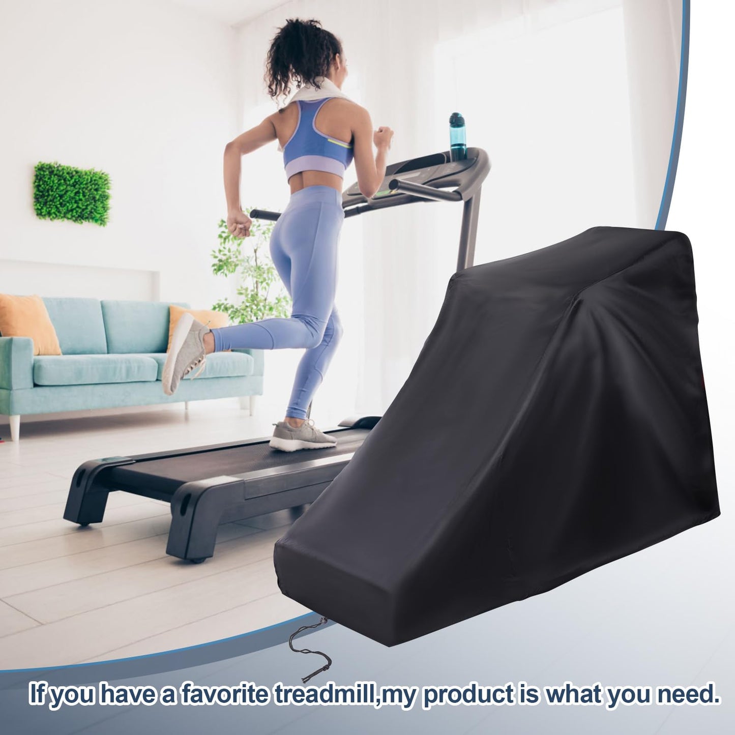 HOMEE Treadmill Cover Waterproof Outdoor 78" x 37"x 59", Heavy-Duty Fitness Equipment Protection Cover, Protects Treadmills from Dust, Moisture, Scratches for Home Gym, Fits Most Treadmill