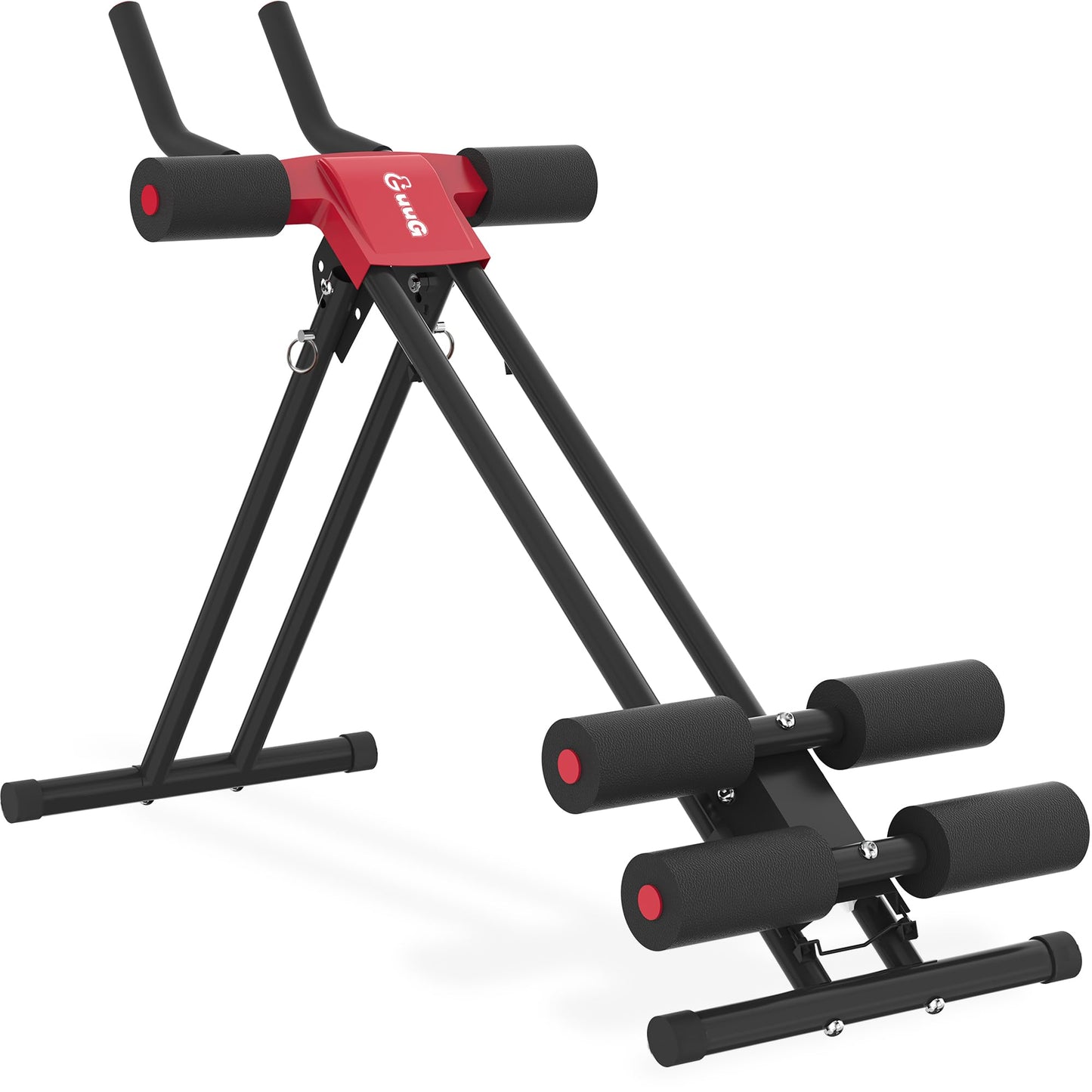 GuuG Ab Machine Ab Workout Equipment : Adjustable Ab Trainer at Home Gym for Stomach Workout Ab Workout Foldable Core Strength Training Equipment Home Gym System Red