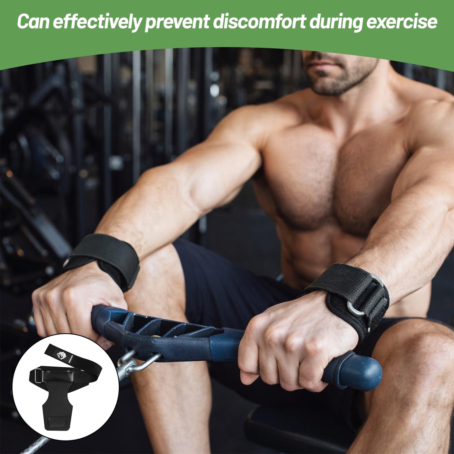 ZCFLCK 1 Pair Weight Lifting Wrist Straps, Lifting Pull Up Grips for Deadlifts and Powerlifting, Double Layer Leather Wrist Straps to Protect Wrists, Adjustable Gym Workout Gloves for Men & Women