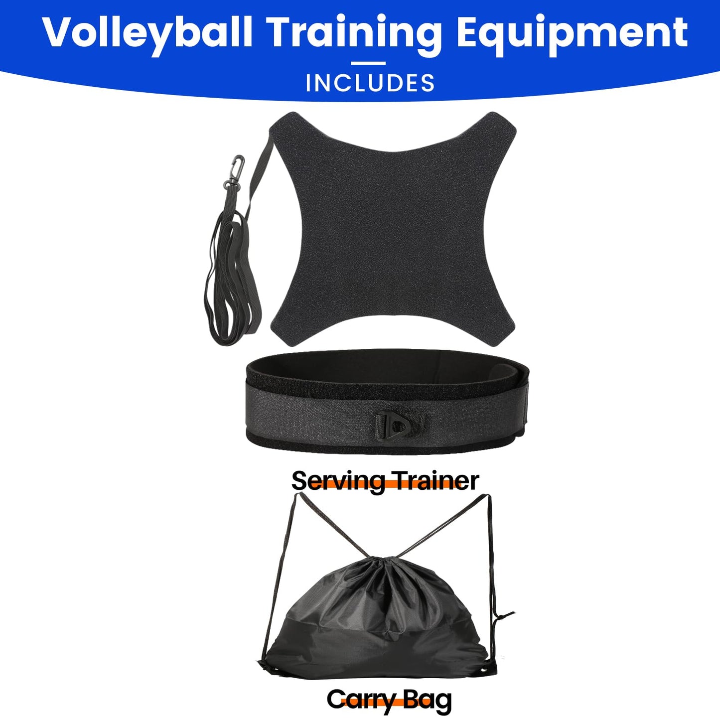 Volleyball Training Kit for Solo Practice, Adjustable Volleyball Serve Trainer, Volleyball Training Equipment for Serving, Setting & Spiking, Volleyball Training Aids, Gift for Teen Girls & Boys