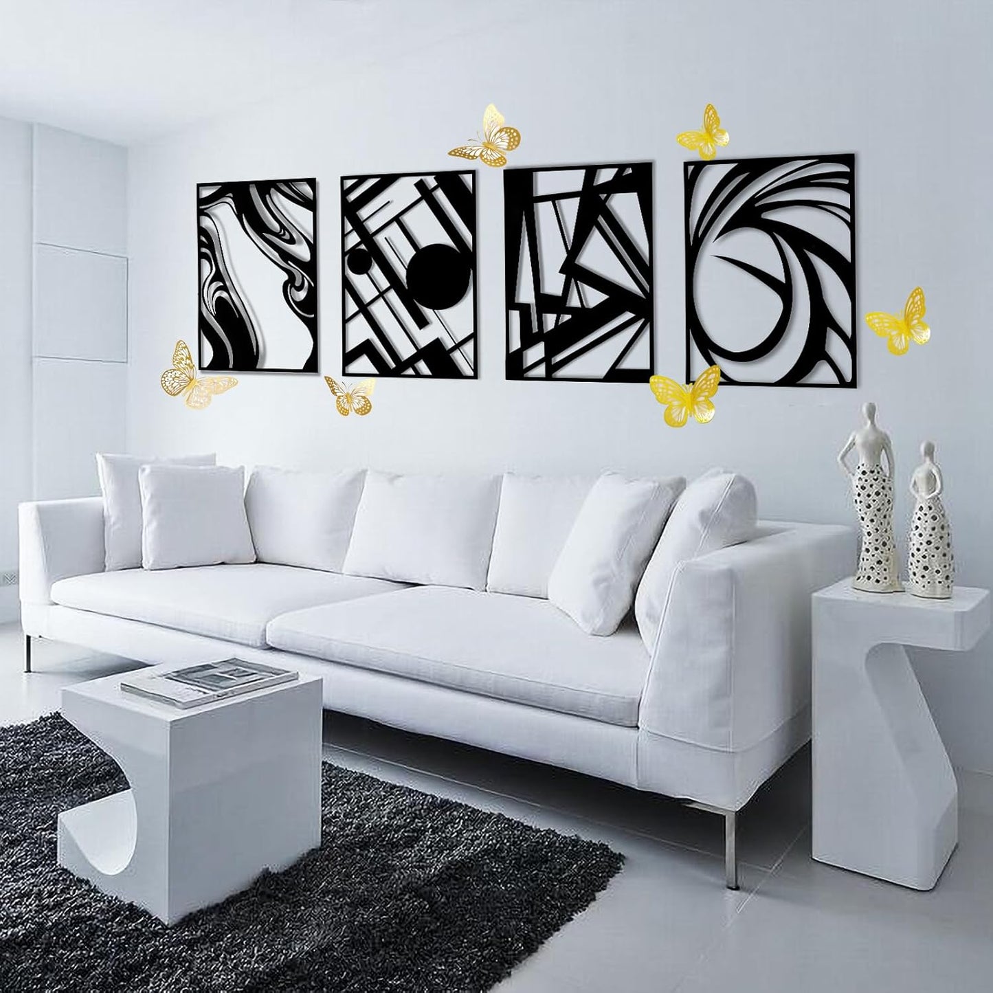 Pymin 3D Butterfly Wall Decor - 12 PCS Gold Butterfly Stickers with Magnets for Party Decorations