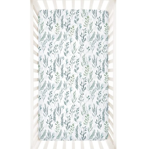 DILIMI Fitted Crib Sheet - Ultra-Soft Baby Sheet for Standard Crib & Toddler Mattress | Green Leaf Design