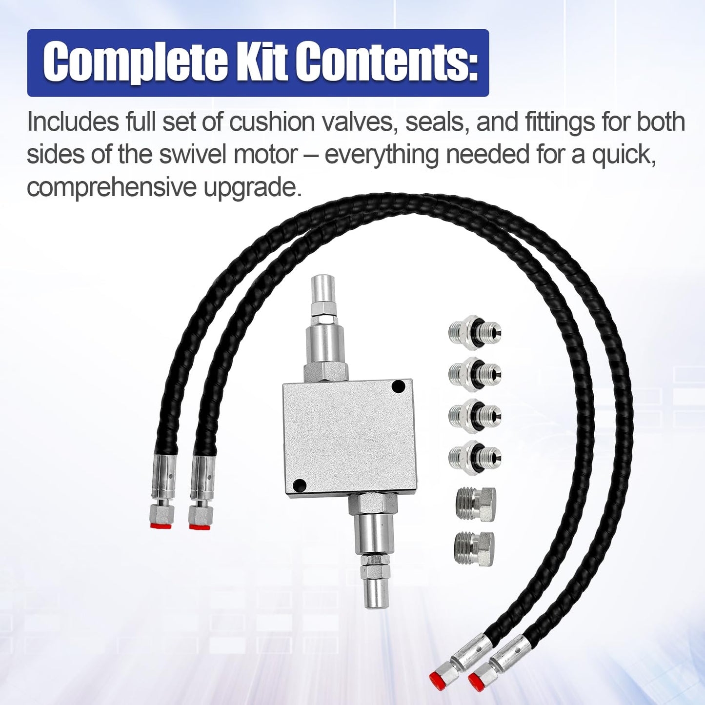 Blrack Mini Excavator Cushion Valve Kit Complete with Hydraulic Swivel Motor Buffer Valves for 1/4" Hose Systems Replace 1/4" M14x1.5