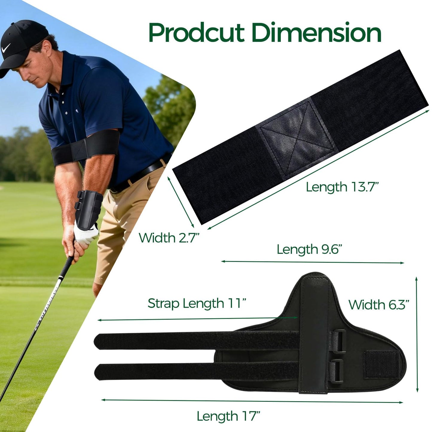 RILL Golf Training Aid, Include Golf Wrist Training Aid and Arm Band, Golf Swing Training Aid to Correct Wrist Angle and Develop Muscle Memory, Posture Correcting Tool for Beginners and Pros