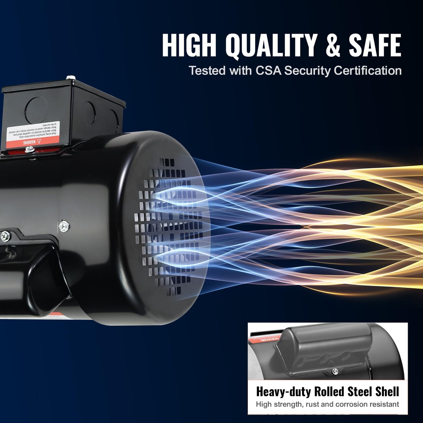 VEVOR 1HP Electric Motor 3450 RPM, AC 115V/230V, 56C Frame, Air Compressor Motor Single Phase, 5/8" Keyed Shaft, CW/CCW Rotation for Agricultural Machinery and General Equipment