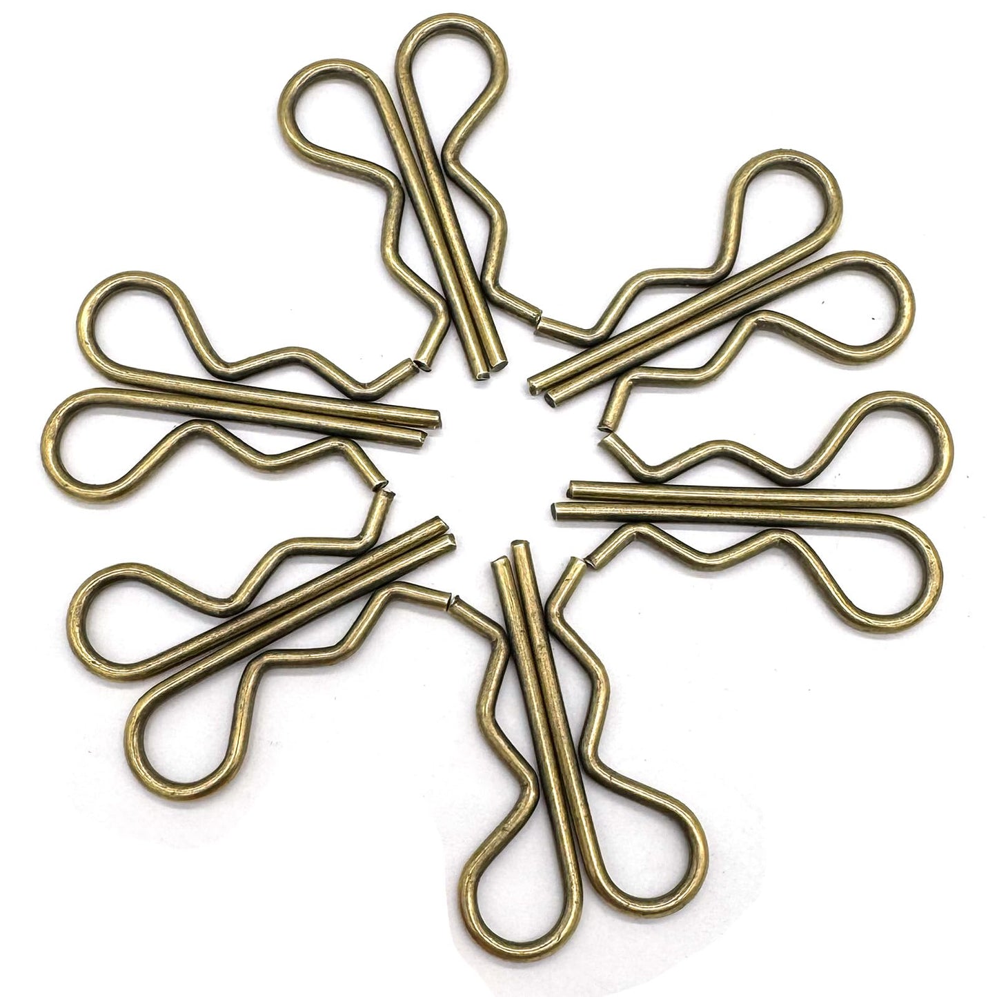 12 Pcs Heavy Duty Hitch Pins Clip R Clips Spring Retaining Wire Hair Pins Cotter Pin Strong Spring Tension Large Carter Pin R Clip Large for Trailer Tractor Mower Carts Truck Bronze zinc M3x60mm