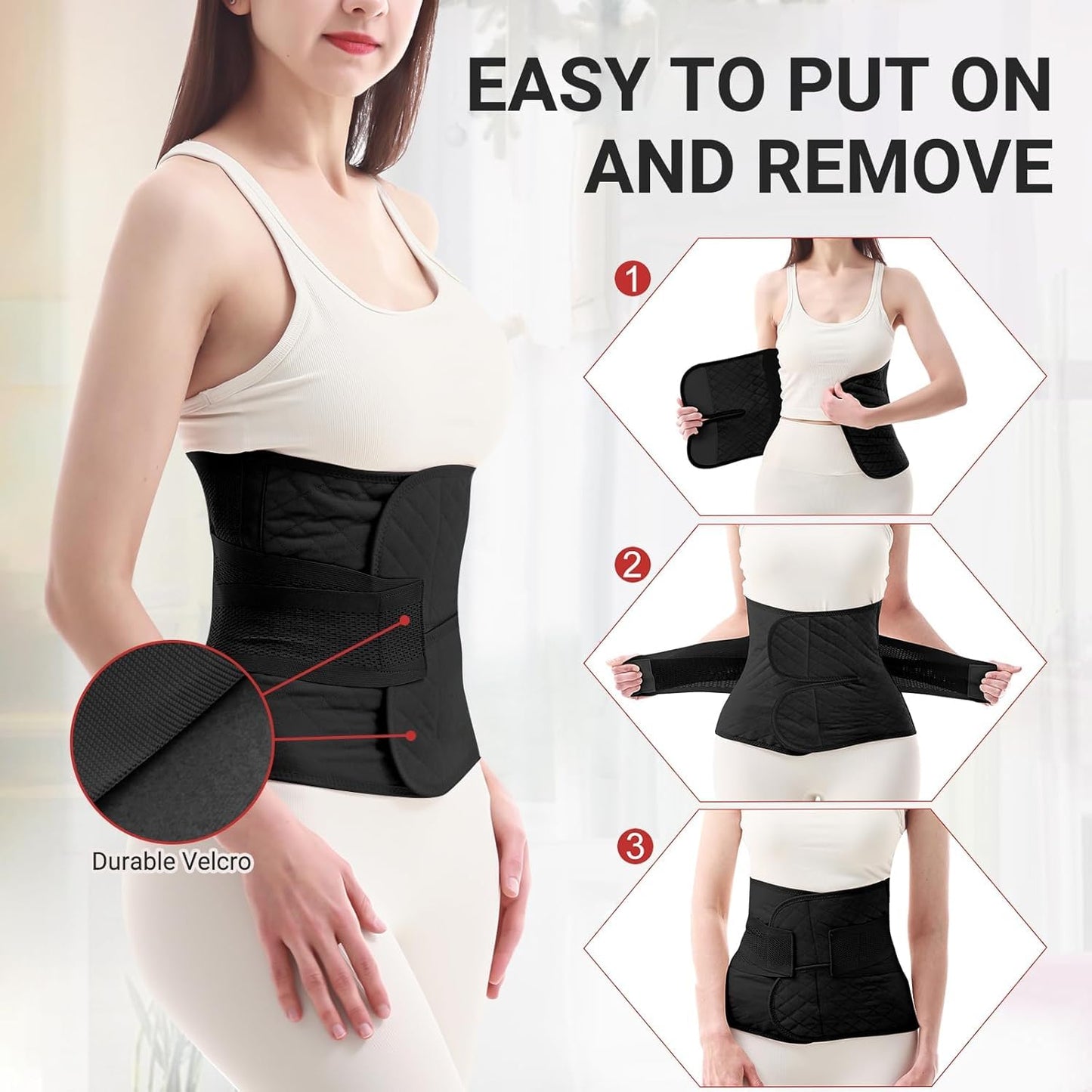 Trendyline Postpartum Belly Band Wrap: Abdominal Binder Post Surgery Postpartum Belly Wrap Post Partum Binder - C Section Recovery Support Belt Post Partum Girdle Stomach Hysterectomy Belly Band