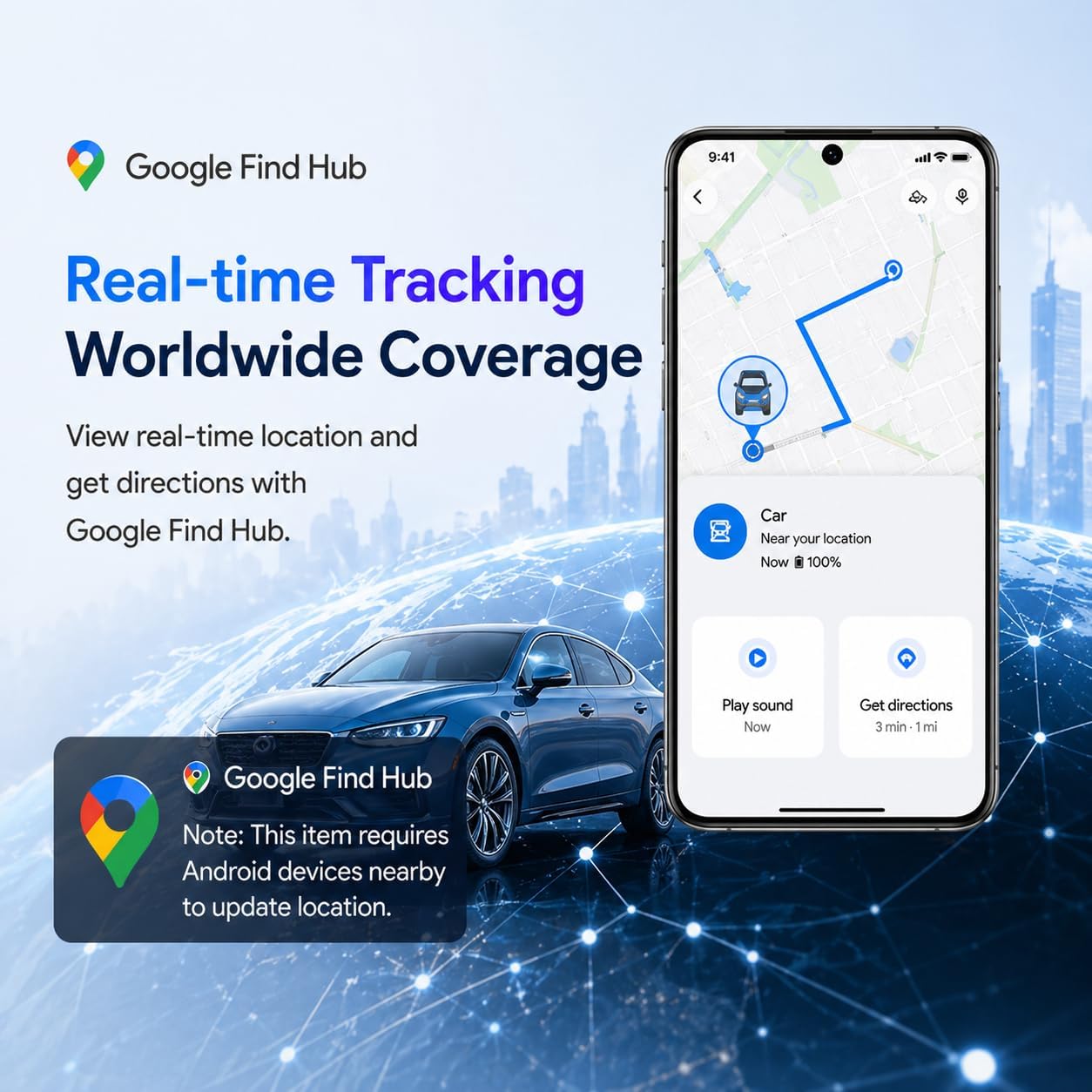 JNLIK GPS Tracker for Vehicles,Magnetic Waterproof Car Tracker, No Monthly fees, Mini Portable GPS Tracker for Cars
