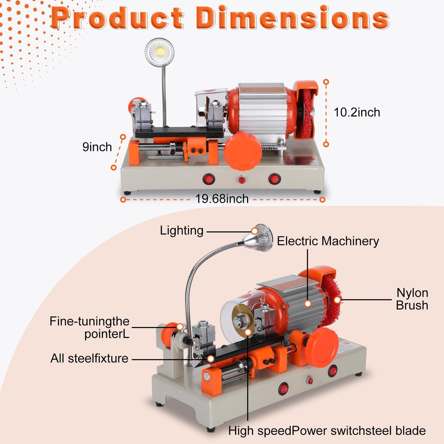 Anrain Cutter Machine for Cutting Metal Objects, 110V 120W Automatic Cutting Machine, for Hardware Stores (2in1 Manual+Automatic)