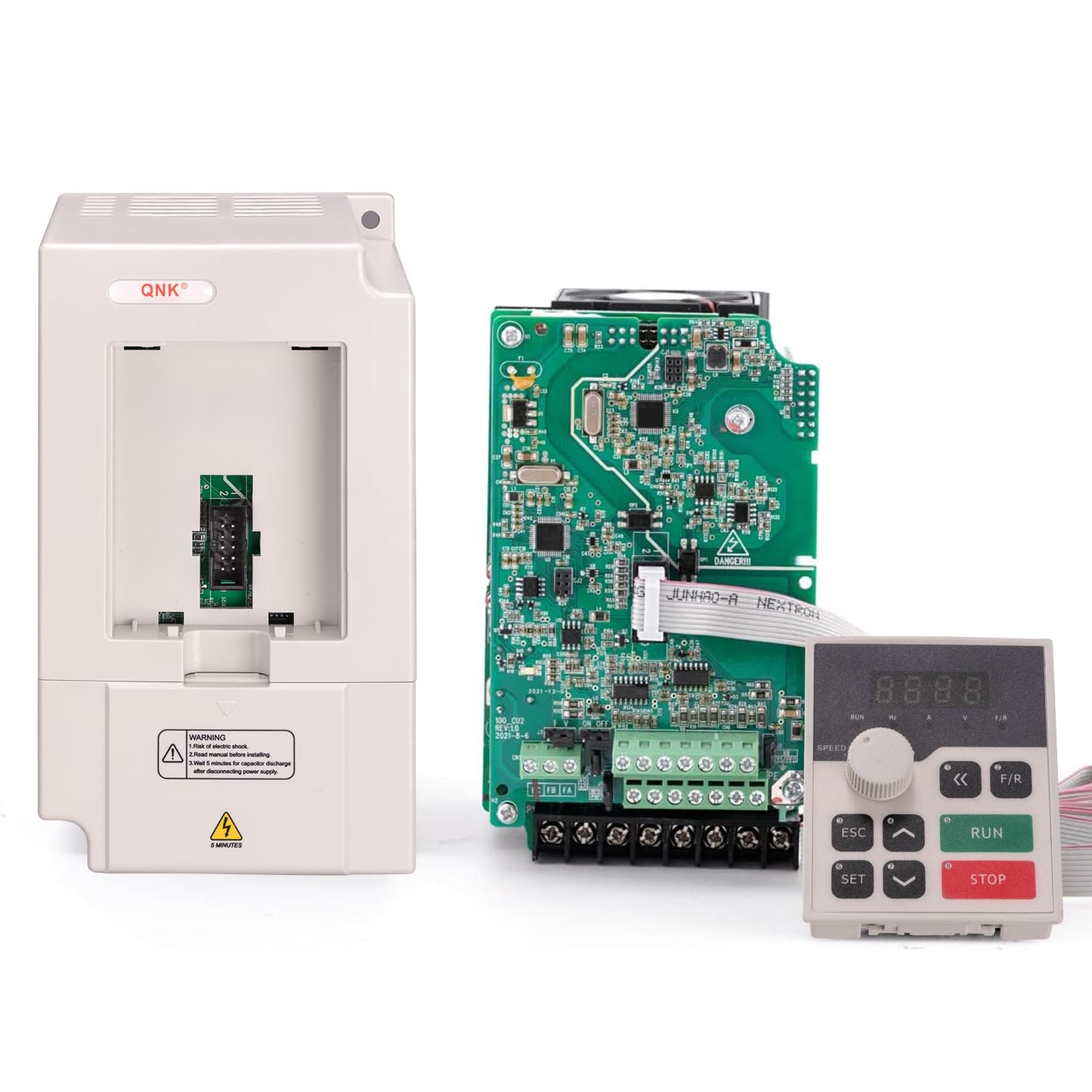 QNK CNC Spindle Motor Kits,220V 1.5KW CNC Spindle Air Cooled Spindle Motor+220V 1.5KW VFD Single to 3 Phase Inverter Variable Frequency Drive+ ER11 Collet Set