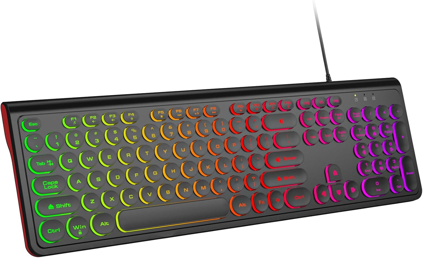 Dilter 7 8 10 11 USB Wired Computer Keyboard with Backlit - Full Size Office Keyboard with Number Pad, Caps Indicators