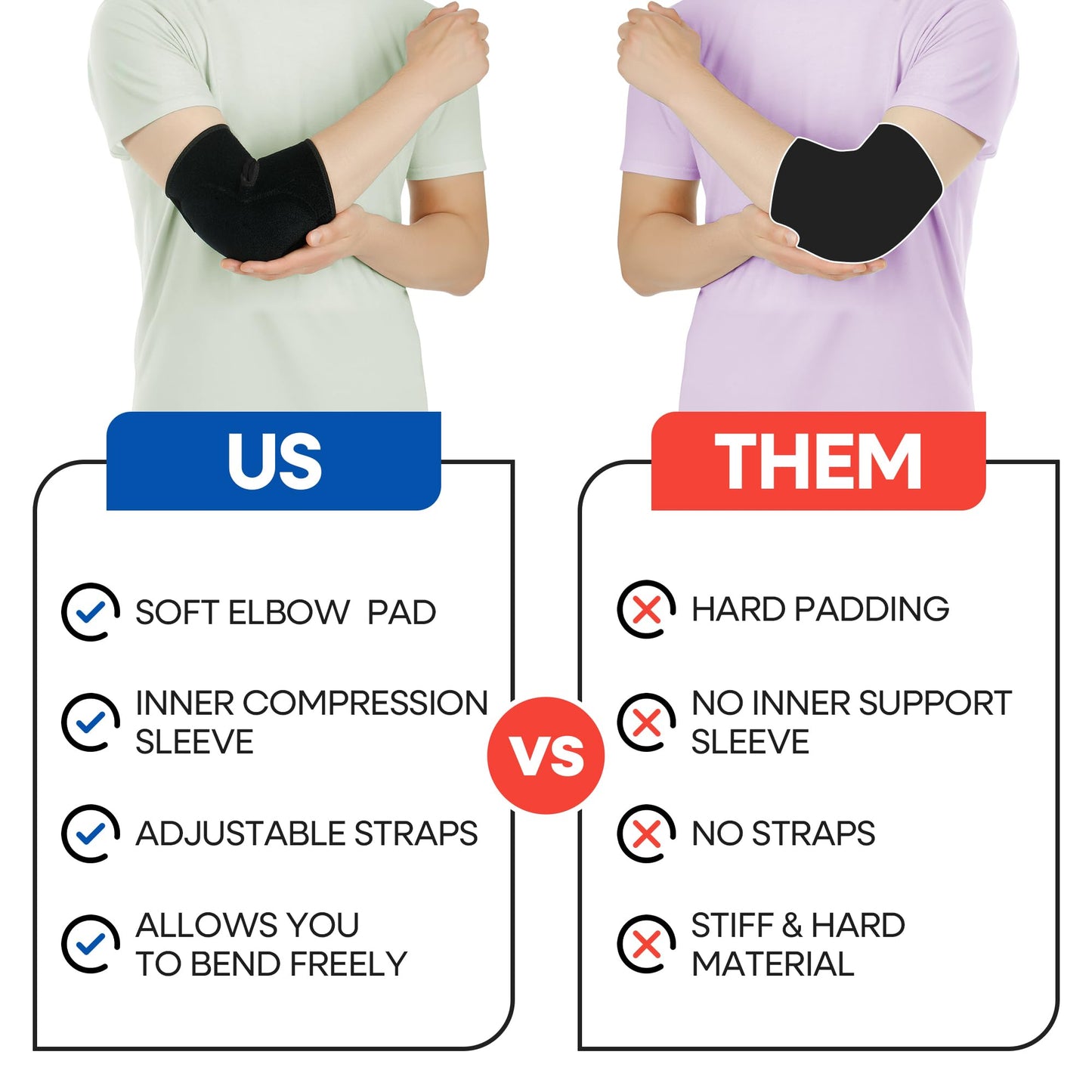 Soft Elbow Pad For Bursitis & Elbow Tendonitis Relief Wrap | Padded Compression Sleeve for Bursitis | Tendonitis Relief Wrap Pads | Tennis Elbows Brace for Women Men | Arm Cushion Brace | Large / XL