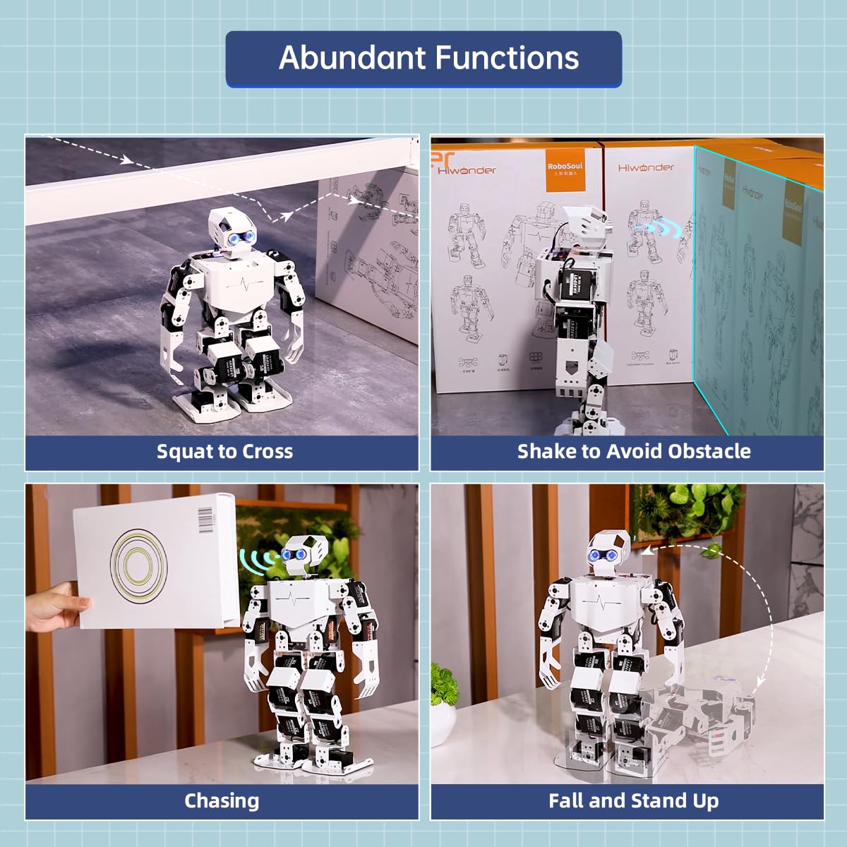 AI Vision & Voice Interaction Robot for Arduino Scratch Python Programming 17DOF Humanoid Robot Large AI Model STEM Project Education Voice Command Walking Dancing Self-Stand Up, Tonybot Standard kit