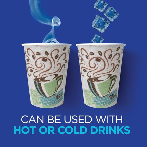Dixie PerfecTouch 12 oz Paper Coffee Cups - Coffee Haze Design | 500 Count for Easy Serving