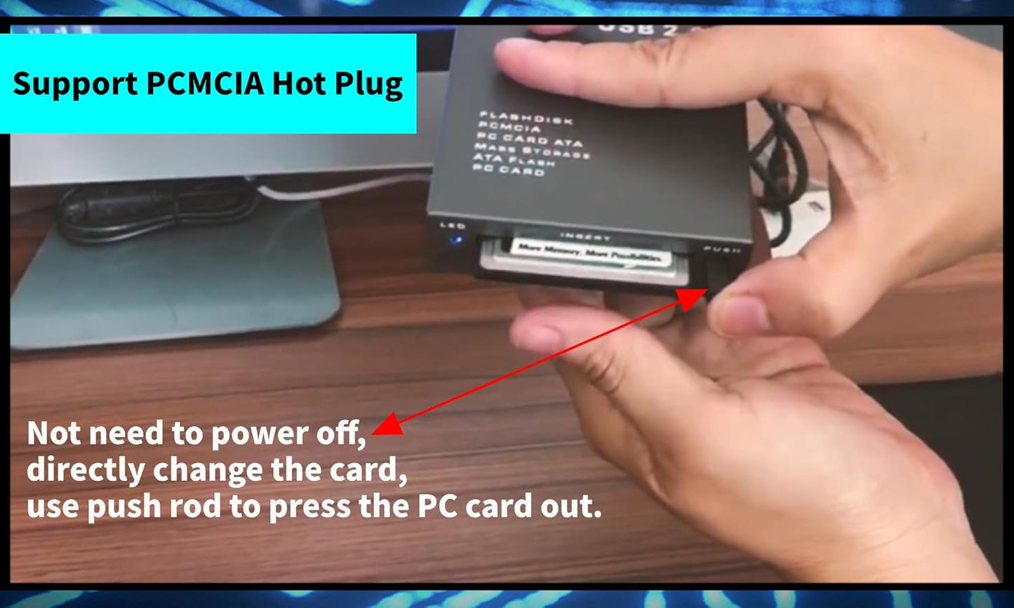 Lelukee ReaderUSB2.0 PCMCIA Reader68PIN PCMCIA 2.0 PC Card Interface Card ATA Flash PC Card to USB Industrial Grade