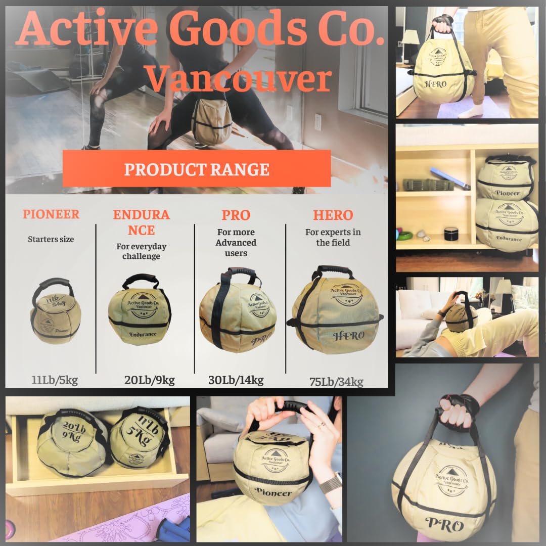 ActiveGoodsCo. Kettlebell Sandbag for fitness workout, different sizes 11Lb to 75lb. Visit to see the options… (May Vary, 1pack 20lb no weight)