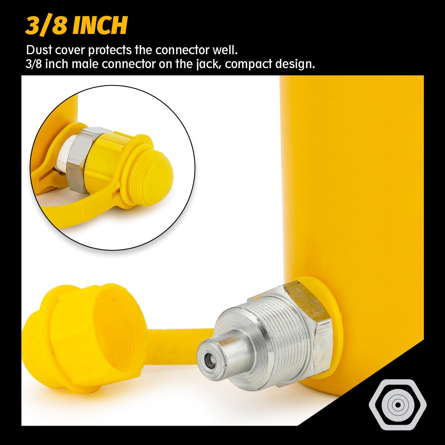 NEWTRY 10 ton Hydraulic Jack Cylinder Long Ram 6” Stroke Portable Hydraulic Ram Industrial Lifting Tool Porta Power Retract Automatically