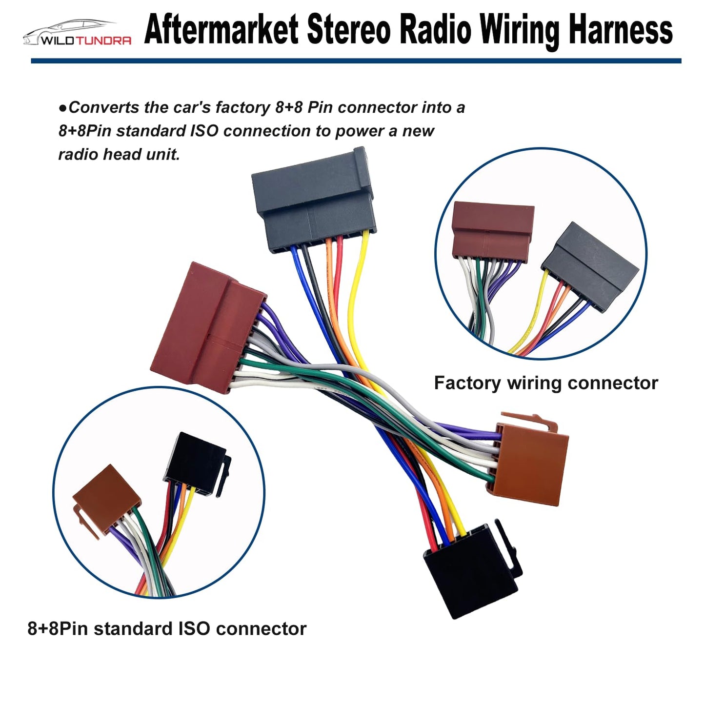 16Pin 1985-2004, 8Pin+8Pin 1986-1995 1986-2002 Aftermarket Stereo Wiring Harness for Ford Android Car Stereo Harness