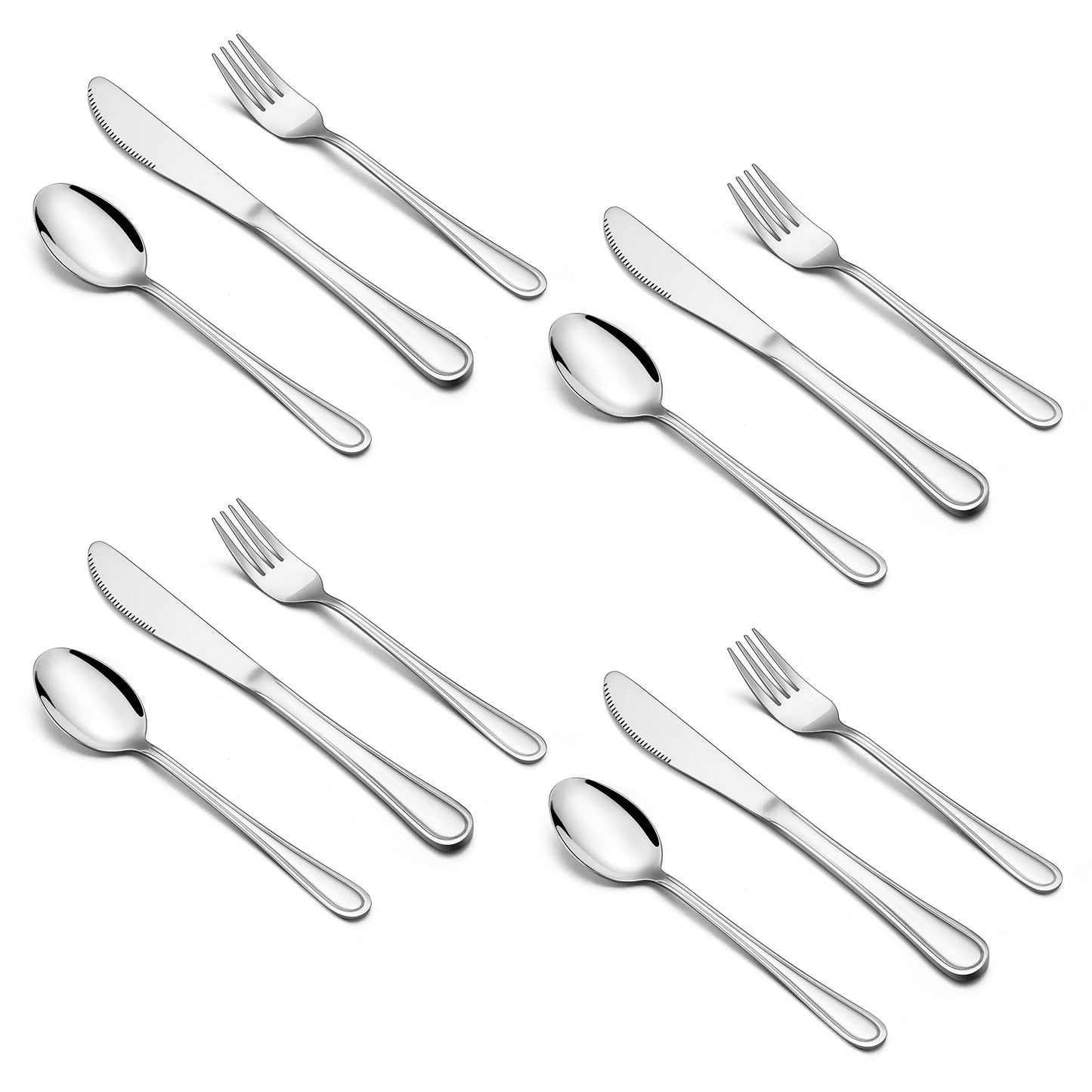 HaWare 12-Piece Kids Silverware, Stainless Steel Toddler Utensils Flatware Set, Preschooler Eating Utensils Includes 4 Spoons 4 Forks 4 Knives, Metal Children Cutlery for Home School, Mirror Finished
