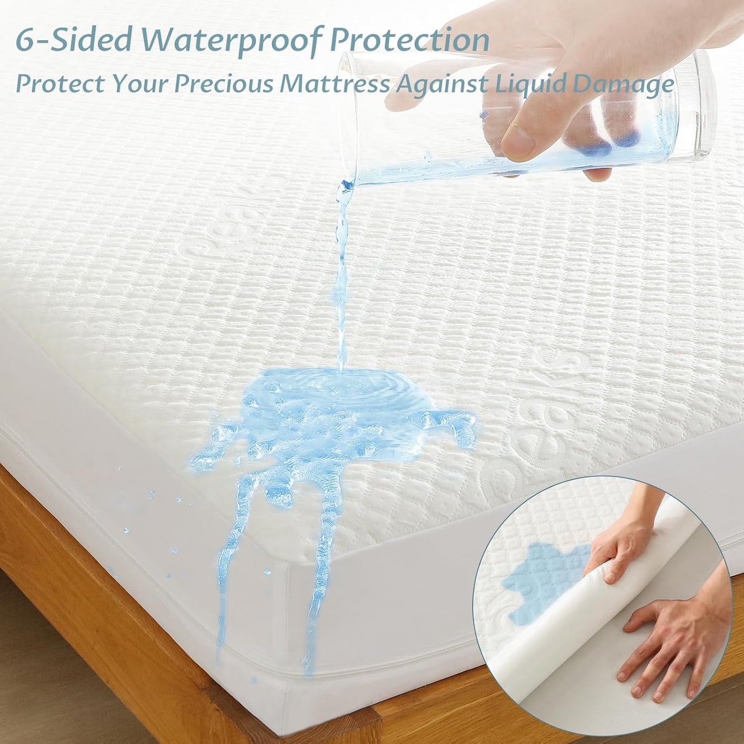 Queen Size Mattress Protector - 100% Waterproof Zippered Cover | Soft, Cooling & Noiseless Encasement for 10-12" Deep Mattresses