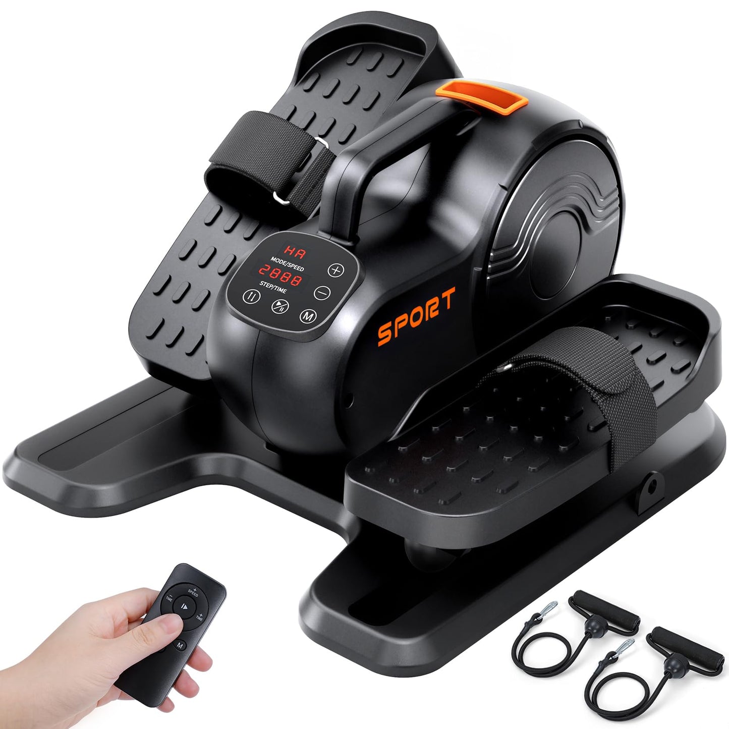 Under Desk Elliptical Machine, 3-in-1 THERUN Electric Leg Exerciser for Seniors, Fully Assembled Portable Seated Pedal Exerciser w/Remote Control, 16-Level Speeds & Resistance