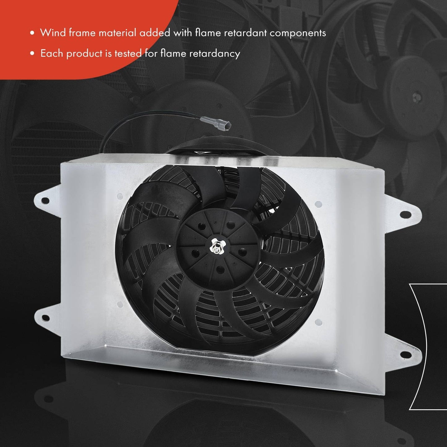 A-Premium Engine Radiator Cooling Fan Assembly Compatible with Select Yamaha Models - Viking 700 2014-2020, Viking VI 2015-2019 - Replace# 1XDE24050000