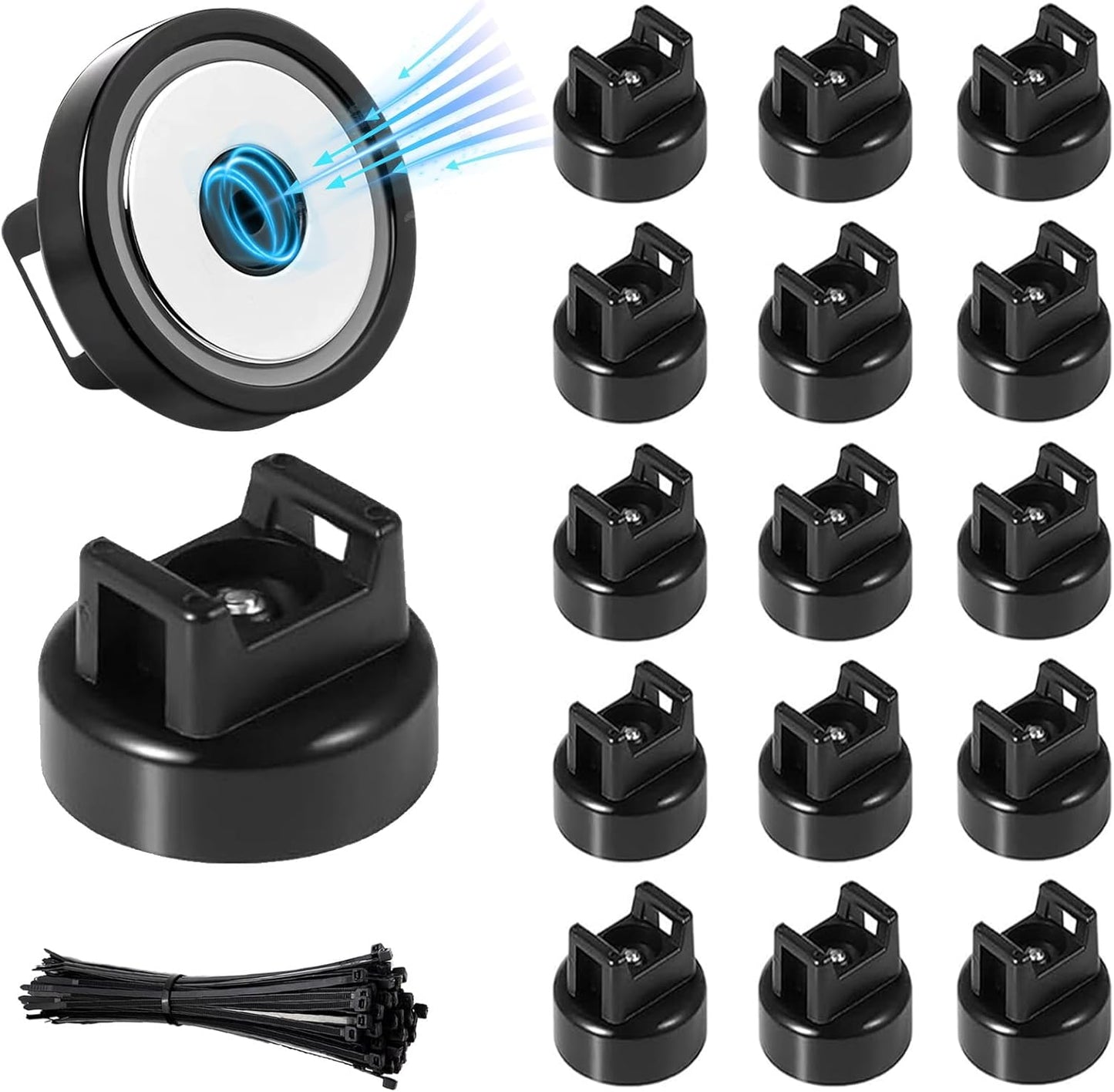 SangAncons zbab1 25LBS 22mm, 15 Magnetic Zip Tie Mount Base, Strong Magnetic Wire Holder & Cable Clips,Magnetic cable