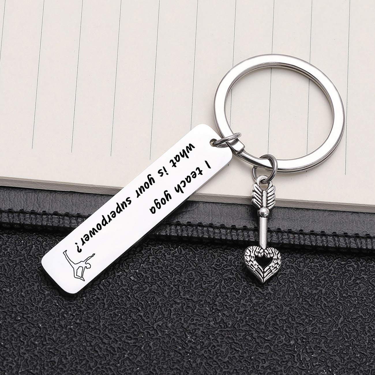 Keytells Yoga Teacher Instructor Keychain - Yoga Gifts For Women Yogini Jewelry, Meditation Gift For For Women Men - Yogi Keychain
