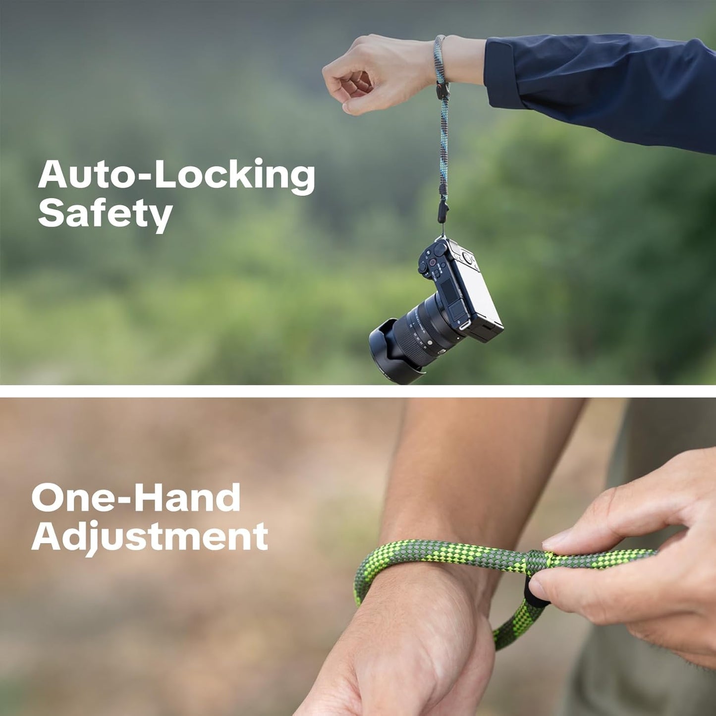 55.1lb PGYTECH Camera Wrist Strap Slim Outdoor Style, Adjustable Quick Release Anti-Drop Camera Hand Strap