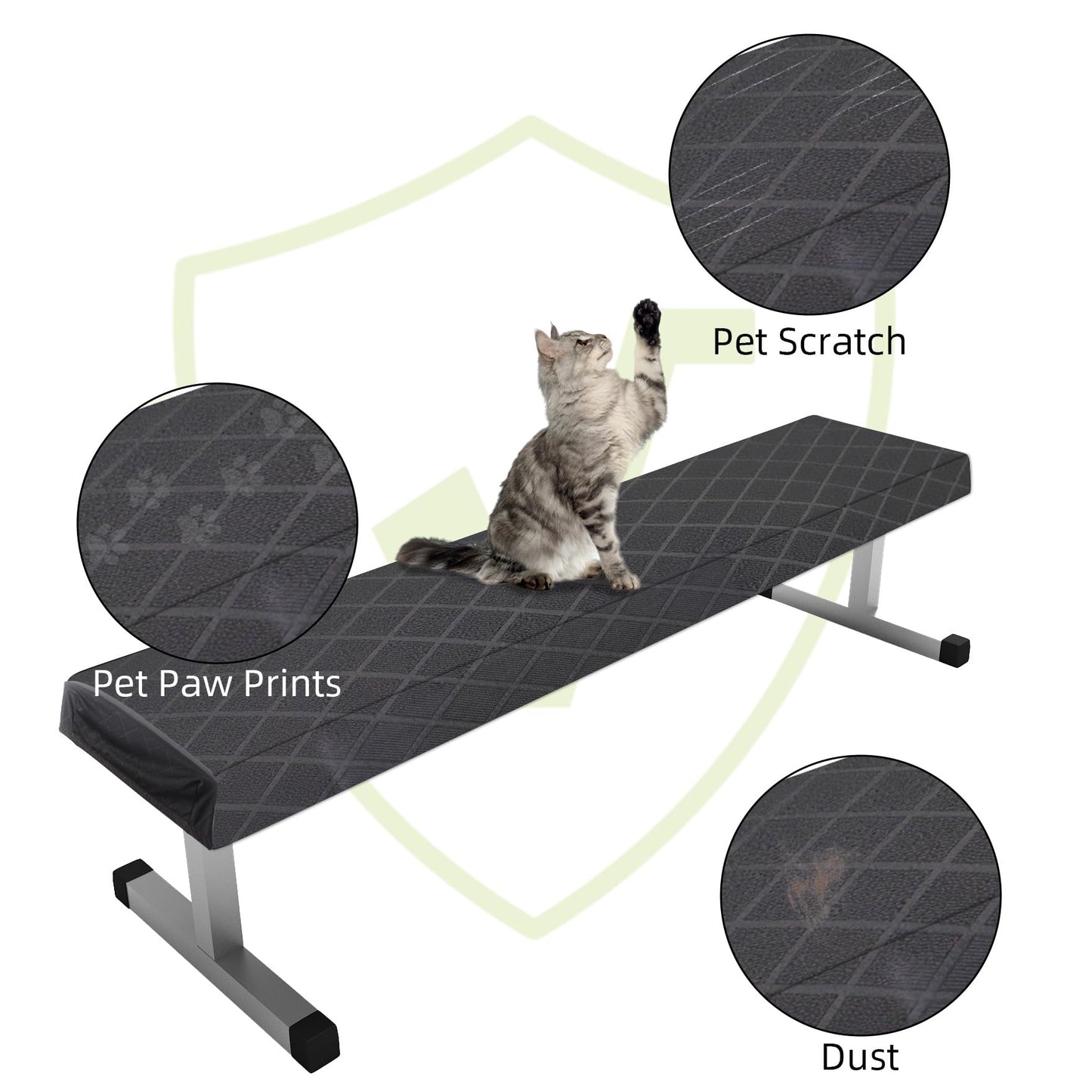 Klmnop Weight Bench Cover, Dustproof Scratch-Resistant Workout Bench Cover Protect from Pets, Protection for Adjustable Flat Weight Fitness Bench, Adjustable Sit-up Bench Anti-Slip Washable(Black)
