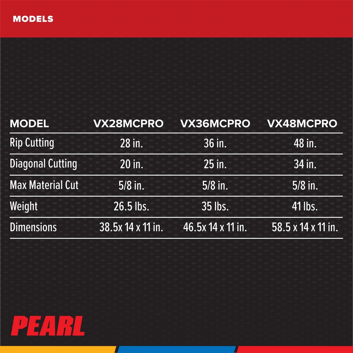 PEARL ABRASIVE CO. VX48MCPRO 48" Tile Cutter With Wheels