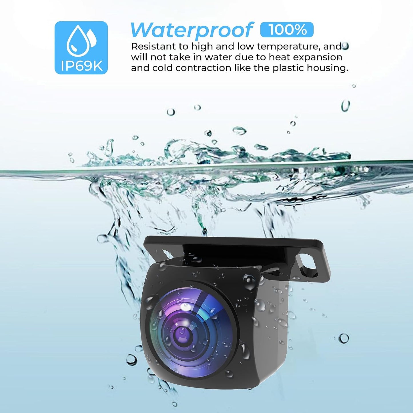 Bzgnl 1080P Car,170 IP69K AHD Backup Camera for Degree Wide Angle Rearview Reversing License Plate Waterproof