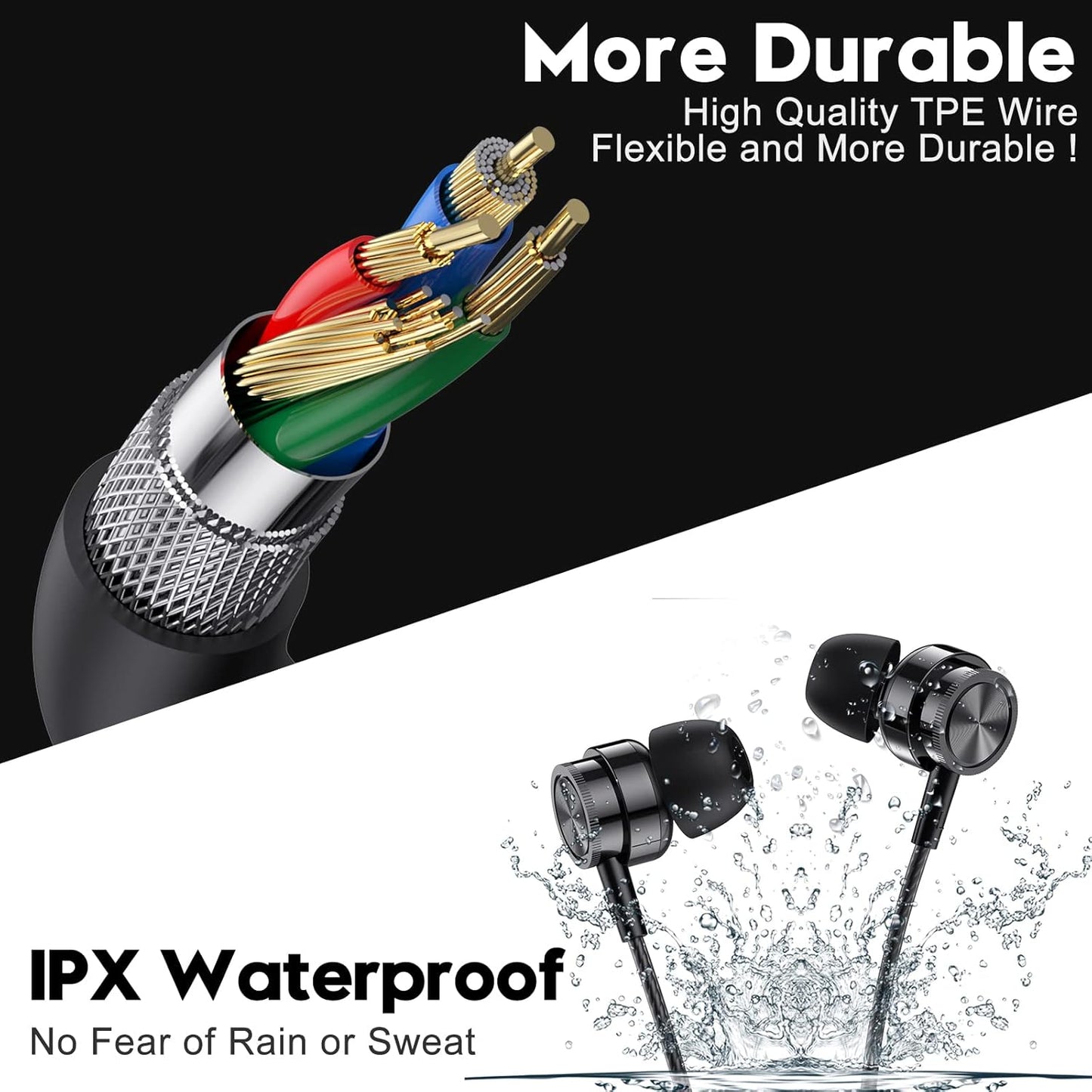 Yatloml MP3 3.5mm Wired Earbuds with Microphone, in Ear Headphones Wired with Heavy Bass Noise Isolation Magnetic